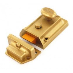 Champagne finish nightlatch + Brass cylinder
