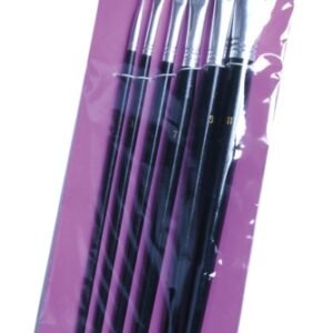 Black Handle Artist Brush Set - 6 Piece