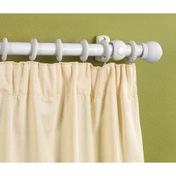 White Finish Wooden Curtain Pole