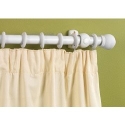 White Finish Wooden Curtain Pole - 240cm, 28mm diameter