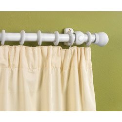 White Finish Wooden Curtain Pole - 300cm, 28mm diameter