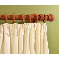 Walnut Effect Wooden Curtain Pole