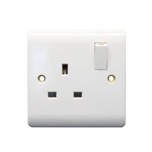 1 Gang Switched Socket Double Pole - Round Edge