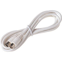 4m TV Fly Lead Coax Plug to Coax Plug, White - Skin Packed