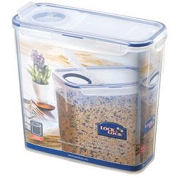 Rectangular Storage Container with Flip Top Lid Clear/Blue - 3.4L (237 x 112 x 219mm)